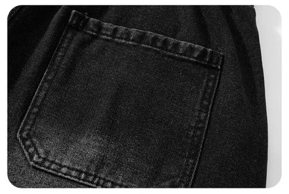 Men's Baggy Cargo Shorts Summer New Fashion Drawstring Straight Casual Jeans Streetwear Pocket Splicing Male Short Pants