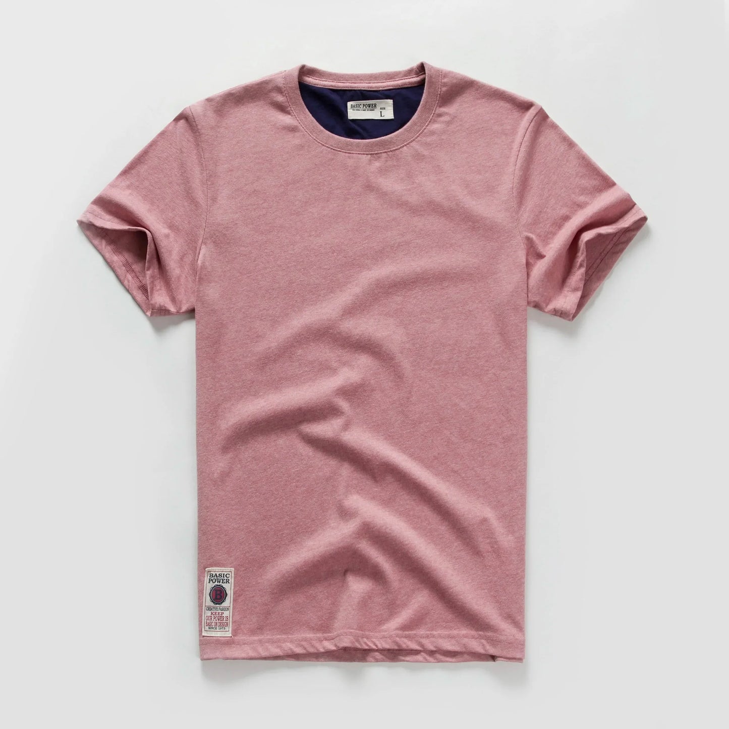 Men's T-Shirt Summer Cotton Solid T-Shirt Men's Short Sleeve Tee Fancy Yarns High Quality Classical Tops T Shirts Color Wine Blu