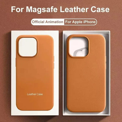 جراب جلد مغناطيسي فاخر لهاتف Apple iPhone 17 Pro Max 16 13 12 14 15 Plus غطاء MacSafe رسمي لهاتف Magsafe i Phone Etui