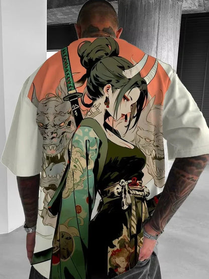 Japanese Anime Style Girl 3D Print T-Shirt Men Women Fashion Plus Size Casual Short Sleeve Tops Tees Manga Sexy T Shirts Homme