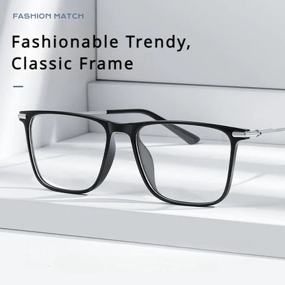 Titanium Classic Men's Square Frames Anti-blue Light Reading Glasses Myopia Can Be Customized Prescription Glasses 007