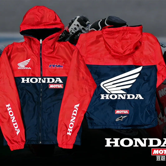 Family Matching MOTO Honda New Autumn/Winter Zipper Hooded Sweatshirt Men Women Oversized Breathable Quick Drying Motocross Top