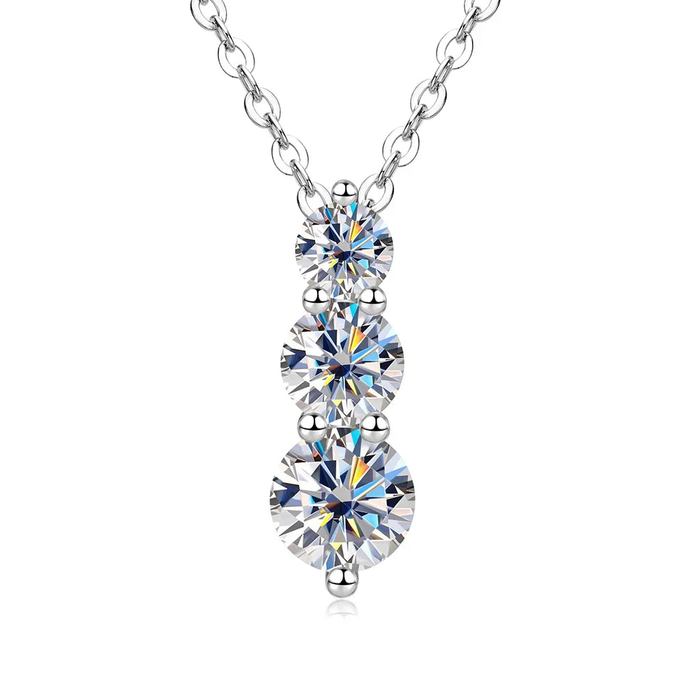 4mm&5mm&6mm Round Cut Moissanite Pendant Necklace For Women 14K Gold Filled Lab Diamond Necklaces Jewelry