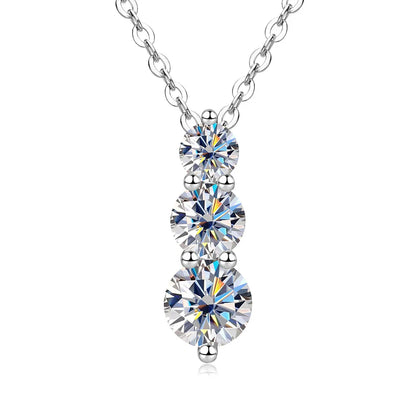 4mm&5mm&6mm Round Cut Moissanite Pendant Necklace For Women 14K Gold Filled Lab Diamond Necklaces Jewelry