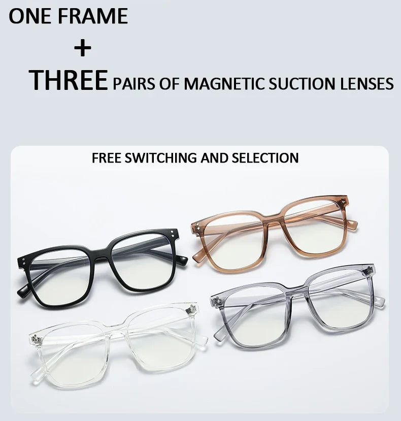 Cycling Polarized Clip On 6 In1 TR90 Myopia Sunglasses Women Magnet Sunshade Sun Glasses Eyeglasses Frame Come With Glasses Box