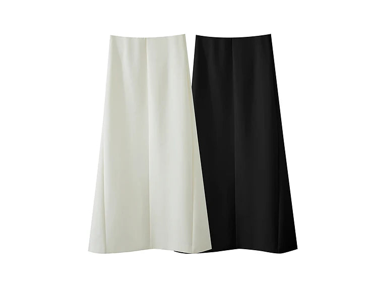 Minimalist Skirt Mermaid For Women 2025 Spring New Elegant Office Lady Solid Mid Length Slim Thin Elastic Skirts 12521065