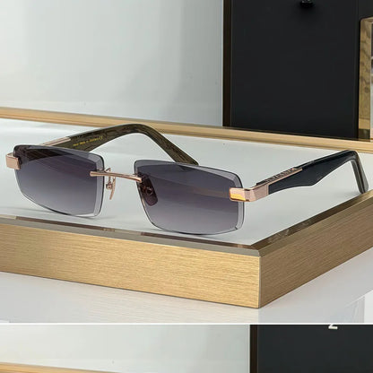 Artist SUN II Rimless Men's Sunglasses Women Alloy Acetate Germany Design UV400 High Quality Diamont Cutting Classical with Case