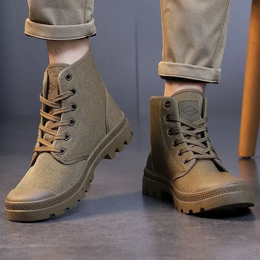 Canvas Ankle Retro Male Shoes Short Barrel Booties High Quality Men's Boots Designer Fashion Cheap Comfortable New Non Slip Y2k