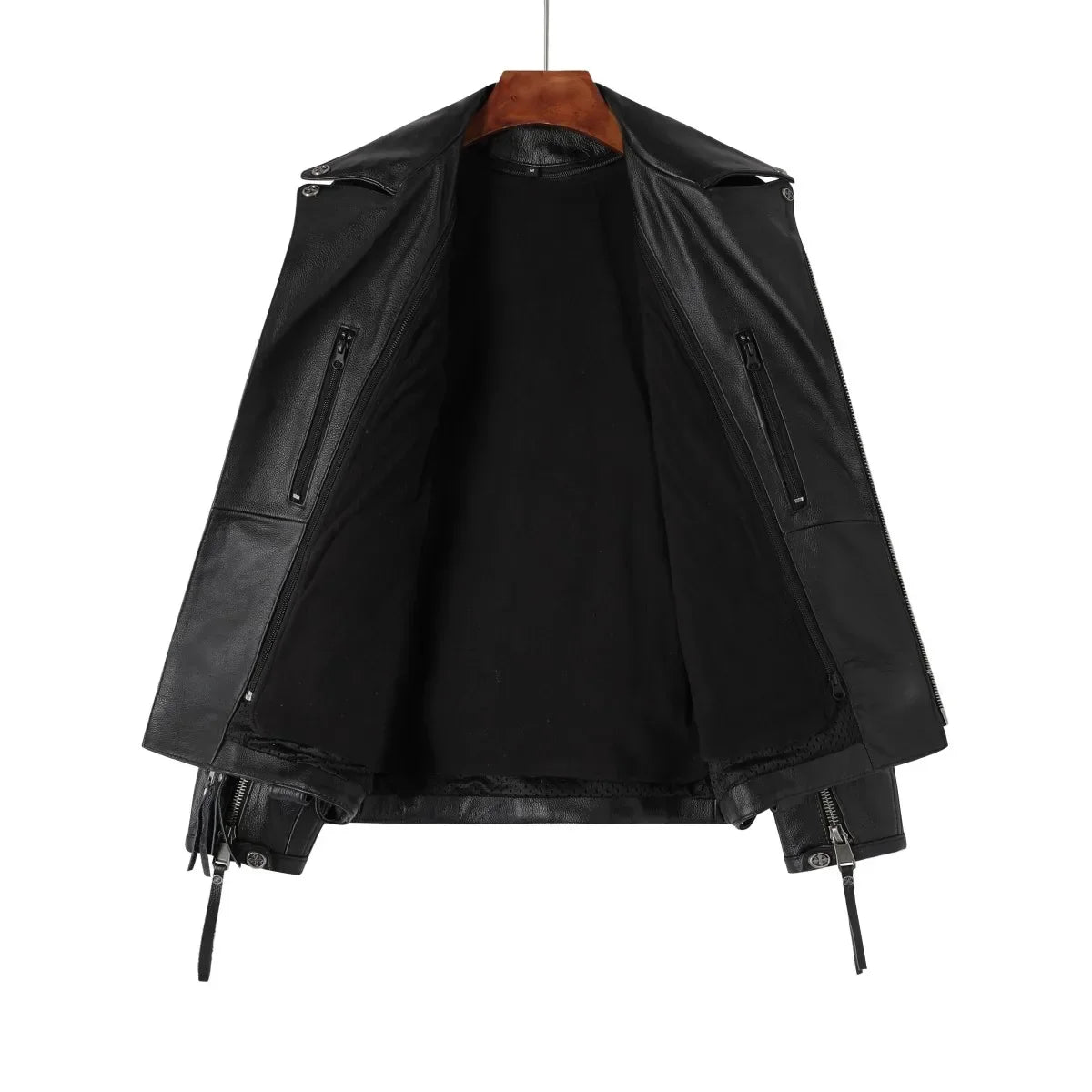 Men's Natural Leather Motorcycle Jacket Top Layer Causal Vintage Retro Moto Suit Leather Coat  Dropshipping Factory