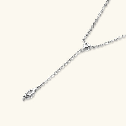 Marquise Cut Moissanite Necklaces Long Tassel Clavicle Chains Necklace for Women 925 Sterling Silver Jewelry Collares