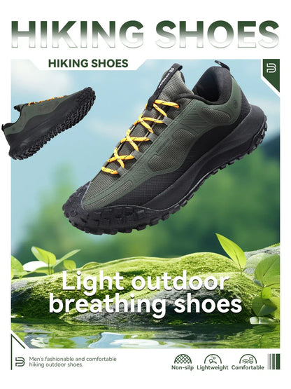 Hiking Shoes Men Outdoor Waterproof Camping Resistant Non Slip Sneakers Male Casual Lightweight Lace-Up Walking Shoes