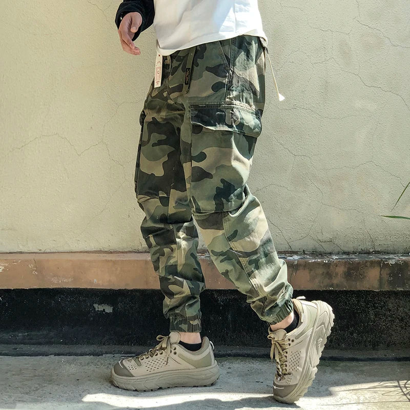 Fashion High Quality Camo Tactical Cargo Pants American Streetwear Casual Trousers Men Clothing Japanese Harajuku Joggers Male