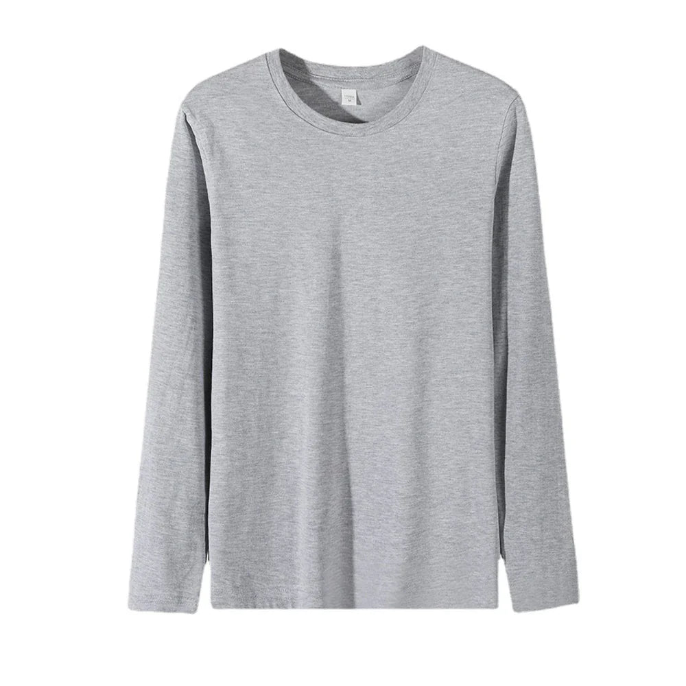New Long Sleeve t shirt for Men Autumn Fashion Cotton Solid Color t-shirts Cozy Streetwear Men's t-shirt 5XL Baggy Korean Trendy
