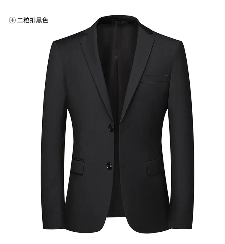 Solid Color Blazer New Men's Fashion Business Solid Color British Style Professional Work Groom Wedding Dress Best Man Blazer