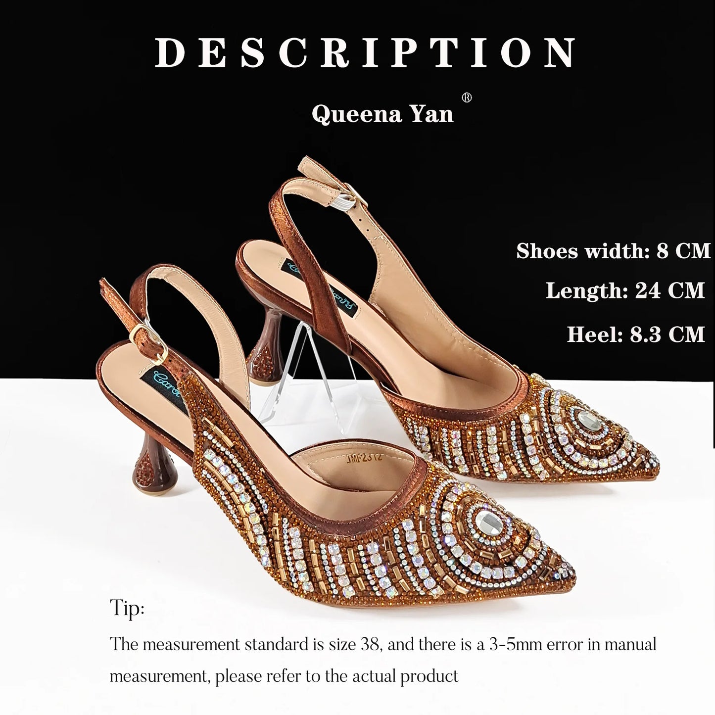 High-end Matching Women's Shoes with Diamond Hard Box Bag Popular in Nigeria Party Women's High Heels