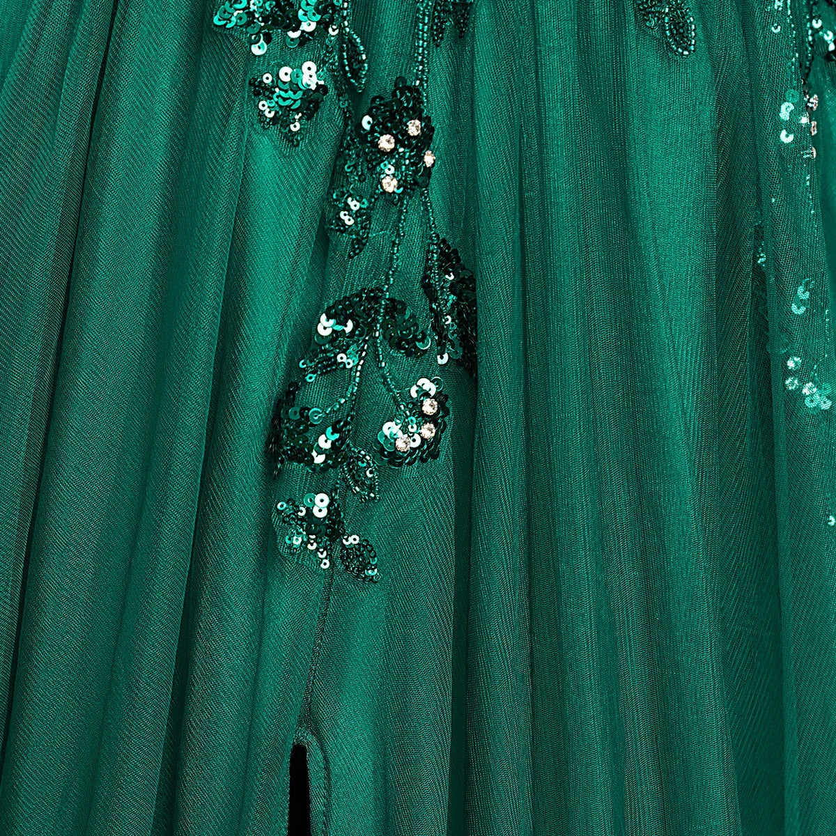 Sling Evening Dresses Sexy Spaghetti Straps V-Neck Illusion Sequins Appliques Prom Dress A-Line Train High Split Gowns