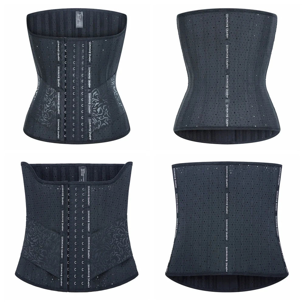 25 Steel Bones Latex Waist Trainer Body Shaper Long Torso Corset Shapewear Women Fajas Girdles Cincher Slimming Belly