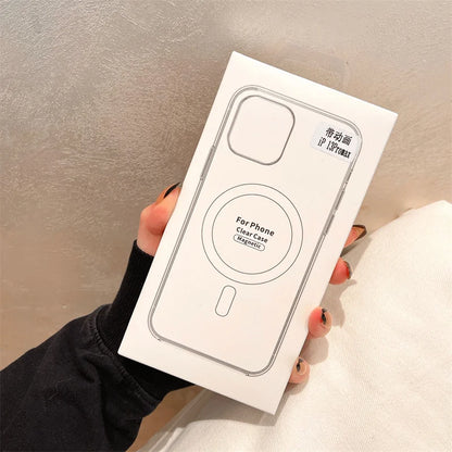 جراب شفاف مغناطيسي Magsafe للشحن اللاسلكي مع رسوم متحركة لهاتف iPhone 17 Air 16 15 14 13 12 11 Plus Mini Pro Max غطاء مع صندوق