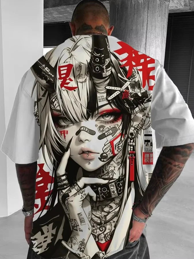 Japanese Anime Style Girl 3D Print T-Shirt Men Women Fashion Plus Size Casual Short Sleeve Tops Tees Manga Sexy T Shirts Homme