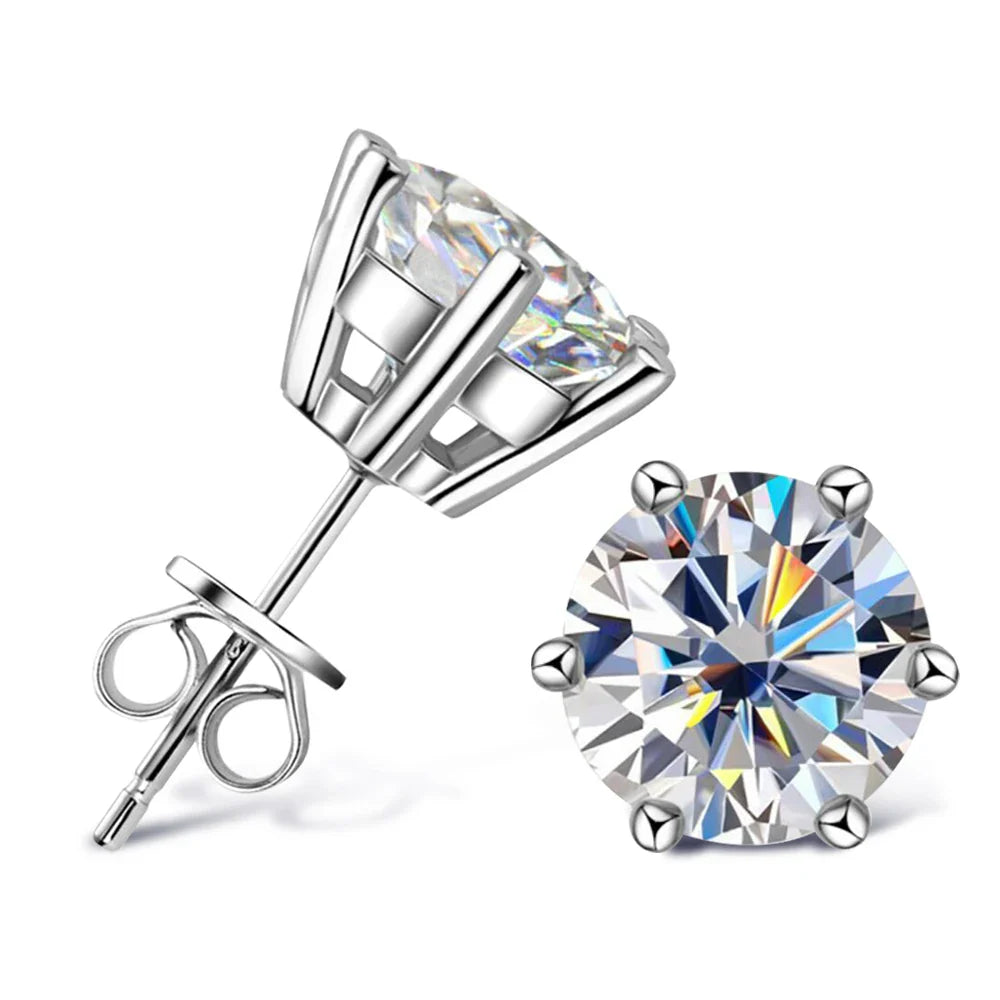 Moissanite Pendant Necklace 0.5-3CT D Color VVS1 6 Prong 925 Sterling Silver 18K Gold Plated Solitaire Necklace