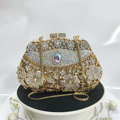 New Rhinestone Clutch Purse Women Elegant Wedding Party Bride Bag Prom Evening Handbag Sparkly Crystal Diamond Birthday Gift