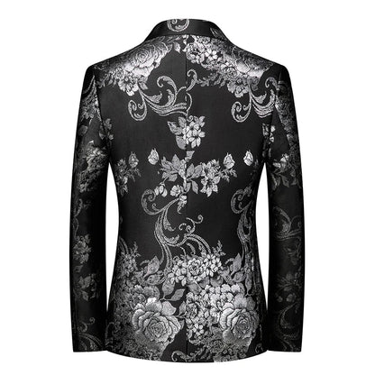 2026 New Men's Pink Embroidered Suit Jacket, Wedding Party Dress Coat, Fashionable Slim Male Blazers, Asian Size M-5XL 6XL