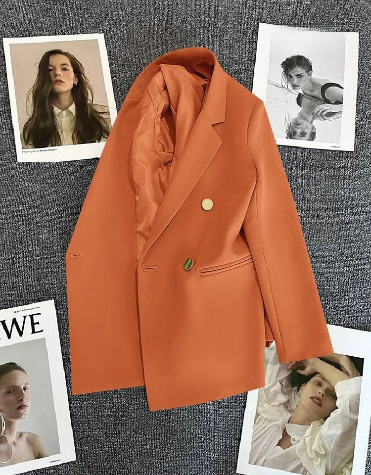 Women's Casual  Jaet Coat 22 Colors Small Suit Outerwear Long Sve Commute Sle Pure Color Spring Season