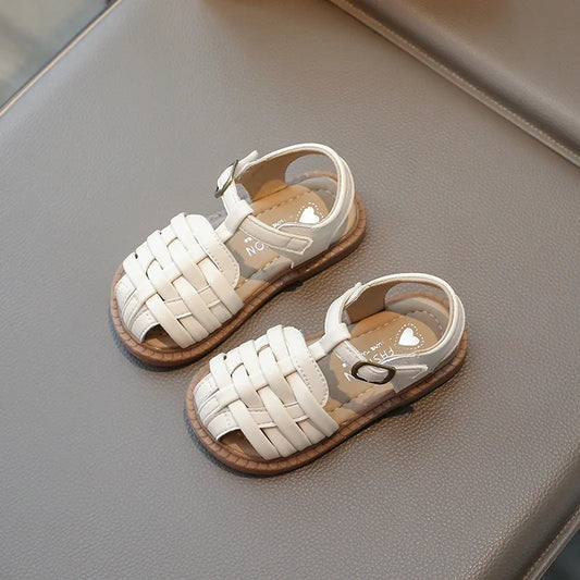 Kids Sandals 2026 Summer Sandals for Boy Fashion Children Cut-Outs Beach Shoes Braided Style Causal Walking Flat Sandals