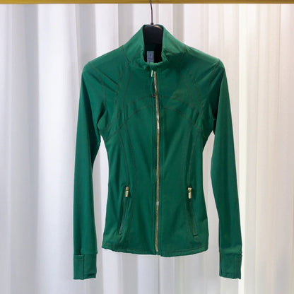 New Version Gold Zipper Slimming Jacket Yoga Stand Collar Coat Slim Fit Quick-Dry Sports Thin Twilight Rose Gold Summer