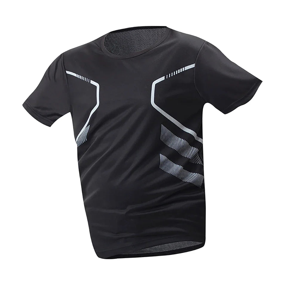 1/3 Piece Men's Four Season Printed Short Sleeved Sports Fitness Quick Drying Comfortable Plus Size Youth Casual Basic Top
