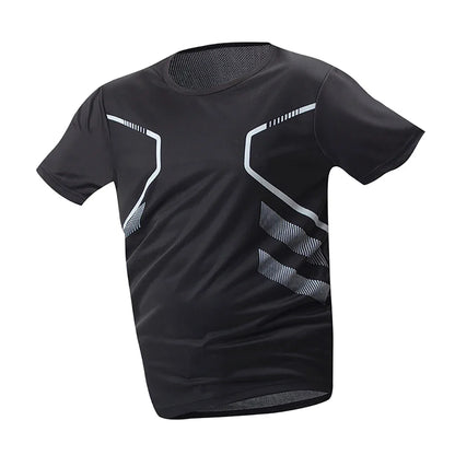 1/3 Piece Men's Four Season Printed Short Sleeved Sports Fitness Quick Drying Comfortable Plus Size Youth Casual Basic Top