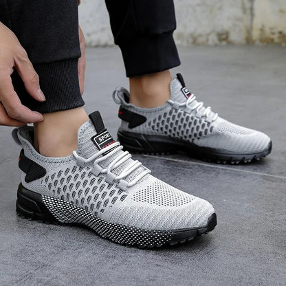 Men's Mesh Shoes Unique Grid Trend Design Breathable Comfortable Running Shoes Summer New Track  Field Basketball Sports Shoes