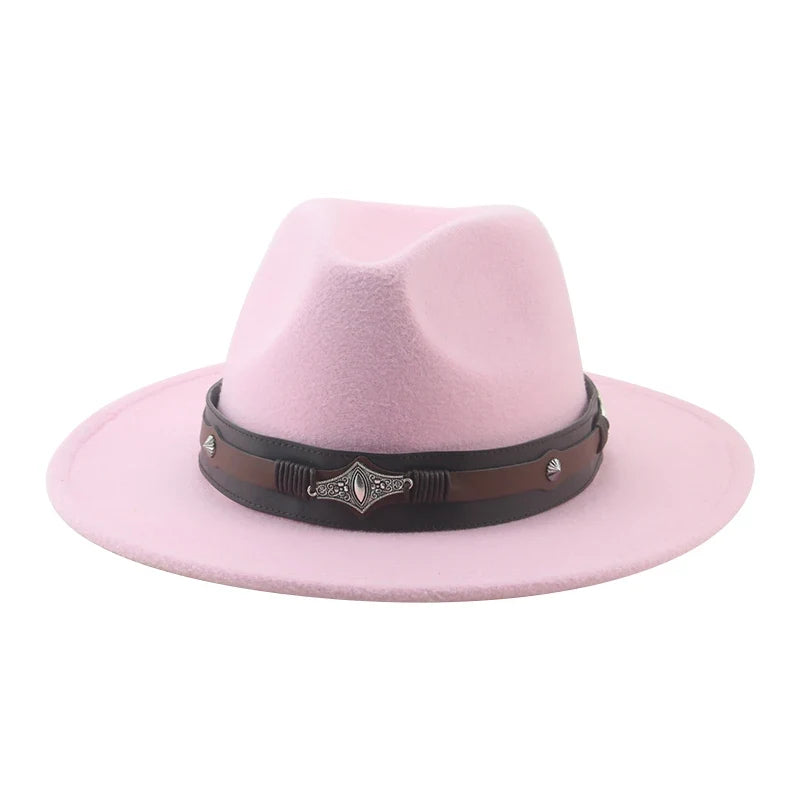 Hat Fedora Hats for Women Hats for Men Cowboy Hat Caps Big Size 62cm Western Cowboy Belt Cow Bands Fedoras Chapeau Feutre Homme