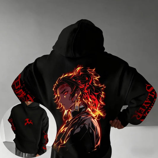 Demon Slayer Men's Hoodie Sweater Tanjiro Kamado Anime Spring Autumn Boys Children's Long-sleeved Parent-child Outfit Winter