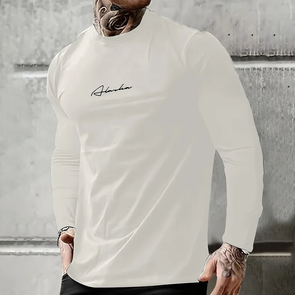 Vintage T Shirt 3D Simple Cross Print Casual Long Sleeve Men's Loose O Neck Comfortable Sweatshirt European Clothing 7Xl