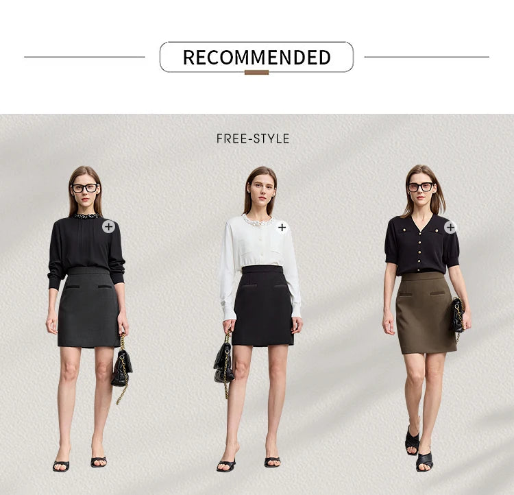 Mini Skirt 2026 Spring New Elegant Commuter Versatile Short Skirt A-Line Color-blocking Splicing Women's Clothing 12621021