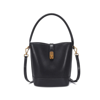 Women's Genuine Cow Leather Shoulder Bags Ladies Fashion Versatile Designer Luxury Crossbody Bag Female Bucket Handbags for lady