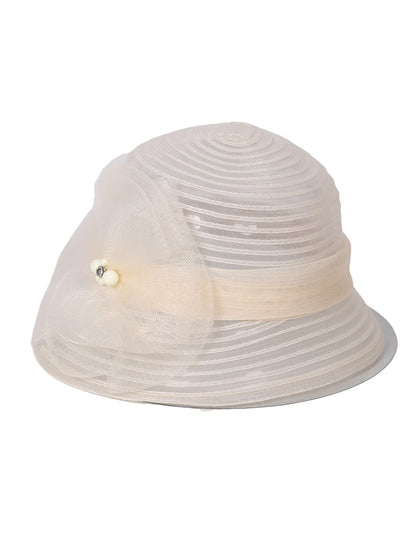 Floral Derby Fascinator Hat & Fedora for Women - Wedding Bridal Church Tea Party Formal Dress Accessories, Floppy Sun Caps
