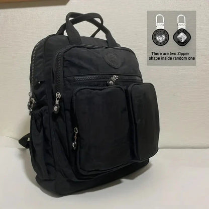 Fashion Woman Backpack Waterproof Nylon Soft Handle Solid Multi-pocket Travel Zipper Feminina School Bags Laptop Backpack