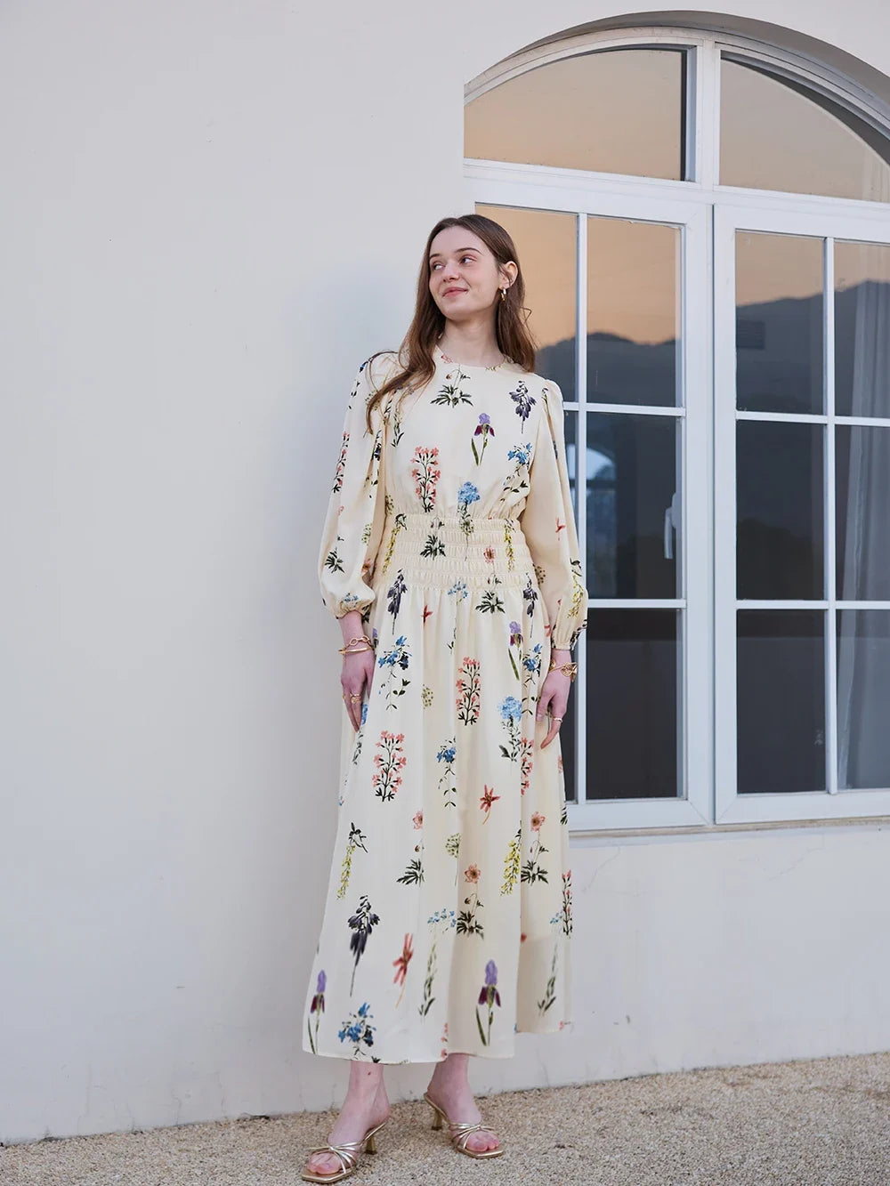 AP SS26 Women Smock Floral Dress Sweet Style