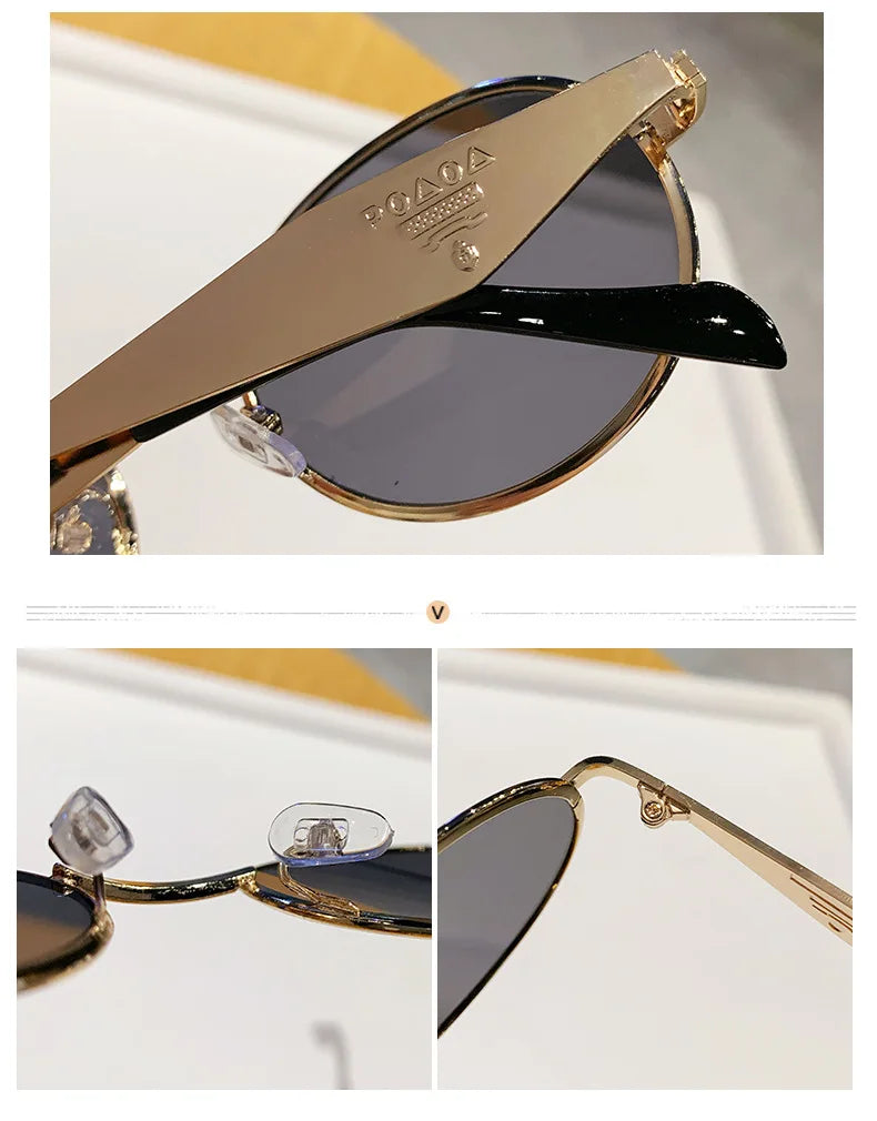 Fashion New Trend Oval Acetate Sunglasses for Women Brand Designer Ladies Shades Party Eyeglasses Girls Frame Sun Glasses