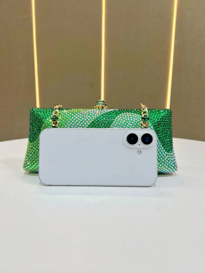 Fashion Trendy Party Bag Evening Shiny Rhinestone Clutch Phone Holder Large Capacity Women's Daily Use Glitter Party Bag