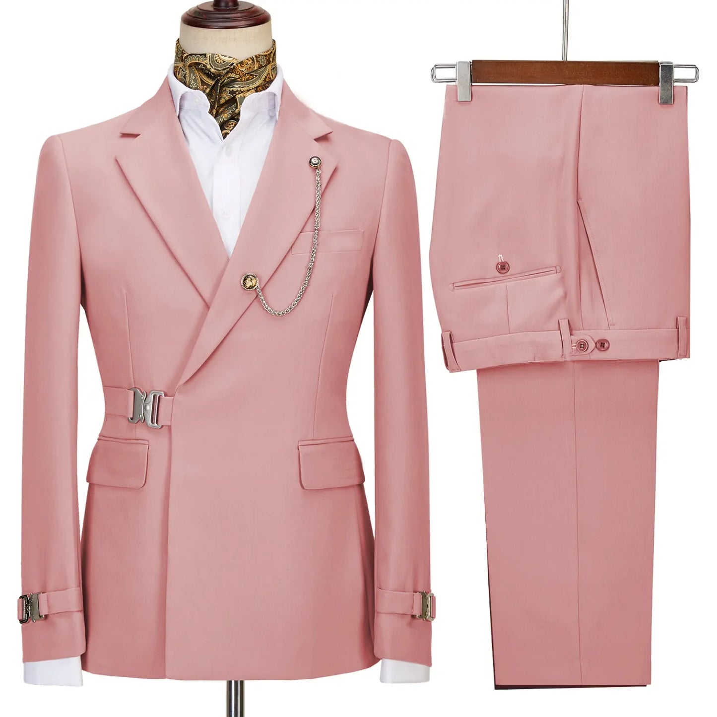 New casual Black men's suits slim two-piece business Korean version of the groom and best man wedding dress