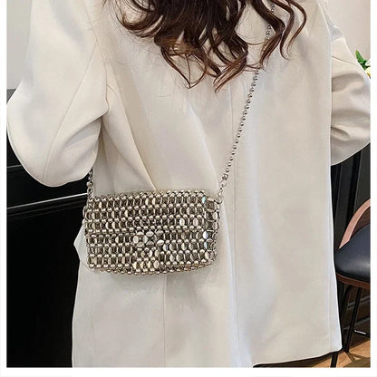 PU Sense of Luxury Solid Color Evening Bags Hollow Out Temperament 2025 Hot Sale Ladies Bags Versatile Fashion Shoulder Bags