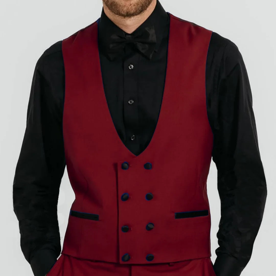 Men Vest Royal Blue Double Button Solid Waistcoat For Wedding Birthday Banquet Party Business Work Daily Casual Men Suit Vest