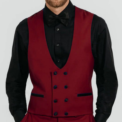 Men Vest Royal Blue Double Button Solid Waistcoat For Wedding Birthday Banquet Party Business Work Daily Casual Men Suit Vest