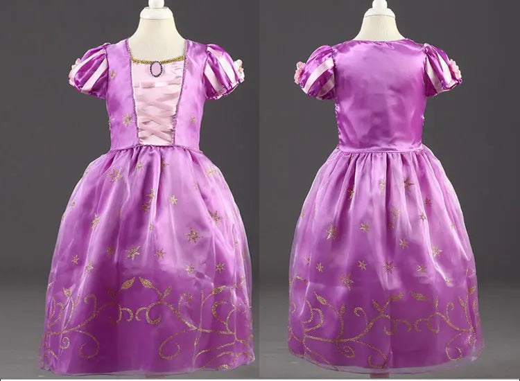 2026 Princess Party Costume Play Fancy Dress Girl Animation Movie Tangled Fairy Tale Halloween Apparel Purim Festival Frocks