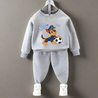 Spring Fall Boys O Neck Pullover and Sweatpant Two Piece Set Children's Casual Hoodies Sets Kids Sport Clothes Suit