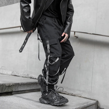 Mens Techwear Sweatpants Y2K Streetwear Jogging Pants Men Hip Hop Street Dance Casual Trousers Vintage Cargo Pant Pantalon Homme