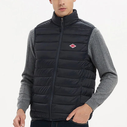Autumn Winter Exported to Japanese Men Women Embroidery Logo Wearing Sleeveless Vest High-quality Classic Quilted Zipper Jacket